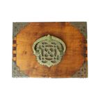 Chinese Juwelenkist Sierraden Doos Jade Palissander Messing Vintage thumbnail 9