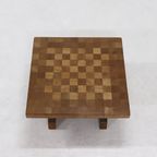 Brutalist Solid Blonde Oak Checkered Coffee Table 1970S thumbnail 10