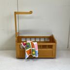 Retro Poppenbed Vintage Poppenwiegje Hout thumbnail 2