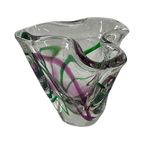 Max Verboeket - Kristalunie Maastricht - Vase With Purple And Green - Unused, Vintage - Dutch Gla thumbnail 2