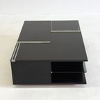 Zwart Houten Vintage Salontafel Van Fiarm Met Chromen Details thumbnail 18