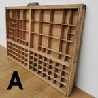 Brocante, Bruine Antieke Houten Letterbak, Wanddecoratie A thumbnail 5