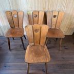 4X Vintage Brutalist Franse Stoelen thumbnail 4