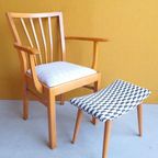 Unieke Retro Vintage Kruk Stalen Pootjes En Teddy Stoffering thumbnail 14