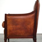 Mooie Schapenleren Artdeco Design Fauteuil/ Armchair Afgewerkt Met Hout thumbnail 3