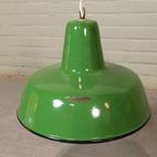 Vintage Emaille Industriële Hanglamp, Groen thumbnail 4