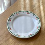 Set Of 5 Vintage Porcelain Cherry Dessert Plates thumbnail 3
