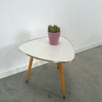 Hoge Bijzettafel Met Grijs Wit Formica Blad, Salontafel thumbnail 10