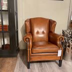 Cambridge Schapenleren Oorfauteuil Cognac Schaapsleder thumbnail 2