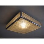 Vintage Plafondlamp, Plafonniere Met Kunststof Platen In Verchroomde Profielen, 71 X 71 Cm, Jaren thumbnail 3