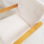 2 Vintage Fauteuils Crème Japandi Stijl Ribstof Off White thumbnail 4