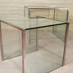 Vintage Glas En Chrome Mimiset Nesting Tables Bijzettafels thumbnail 6