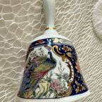 Prachtige Vintage Glanzend Tafelbel Pauw En Bloemen Design Met Gouden Afwerkingen thumbnail 5