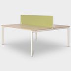 Febrü Bench Werkplek , Eiken Blad, 2X 180 X 80 Cm Wit Vaste Hoogte Onderstel thumbnail 2