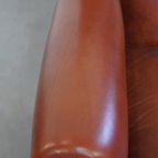 In Goede Staat Verkerende Luxe Oorfauteuil In Engelse Stijl Gemaakt Van Rundleer thumbnail 5