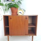 * Vintage Deens Teak Houten Dressoirtje | Schuifdeuren Kastje thumbnail 3