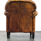 Leuke Vintage Schapenleren Fauteuil/ Armchair Met Prachtige Kleuren En Een Fijne Zit thumbnail 5