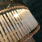 Italiaanse Opaliserende Hollywood Vintage Regency Hanglamp Met Opaal Roze Kralen thumbnail 10