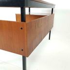 Vintage Teak Houten Bureau | Bureautje 2 Lades thumbnail 14