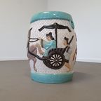 Set Of 2 Porcelain Chinoiserie Garden Stools thumbnail 5