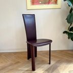 Set Van 4 Frag Italia Eetkamerstoelen – Aubergine Leer thumbnail 8