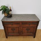 Vintage Frans Dressoir Commode, Ladekast Badkamermeubel Met Marmer Blad 114 thumbnail 3