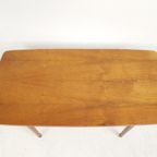 Vintage Salontafeltje Teak Fineer Messing Bijzettafeltje thumbnail 7