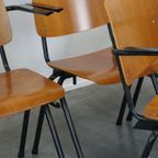 Set Van 4 Karaktervolle Vintage Jaren ’60 Dutch Design Marko School/Eetkamerstoelen Met Armleuningen thumbnail 8