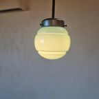 Art Deco Lamp Blauw Glas Chrome thumbnail 2