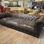 Stoere Vintage Xxl Chesterfield 5 A 6 Zits Bank Zwart thumbnail 8