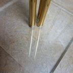 Goudkleurige Vintage Staande Kapstok In Hollywood Regency Stijl - Messing En Plexiglas thumbnail 9