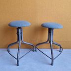 Retro Vintage Brabantia Kruk, Nieuwe Stoffering, Krukje thumbnail 15