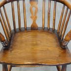 Antieke Engelse Houten Windsor Eetkamer/ Bijzetstoel Met Een Mooie Kleurencombinatie En Patina thumbnail 12