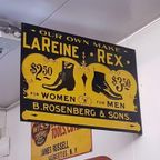 Dubbelzijdig Antiek Usa Tin Sign Van Lareine Rex Shoes. thumbnail 2