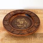 Groot Handgesneden Houten Bord, Folk Art Ontwerp Uit De Jaren '60 thumbnail 2