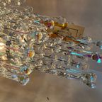 Xxl Vintage Opaline Teardrop Kroonluchter Pegels Kristal Hanglamp thumbnail 4