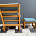 Johannes Andersen Highback Chair With Hocker For Silkeborg Denmark thumbnail 8