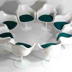 Grote Set Van 8 Vintage Mid-Century Tulip Eetkamerstoelen Van Eero Saarinen Voor Knoll thumbnail 2