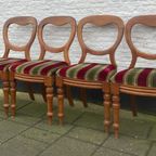 Set Van Vier Antiek Mahonie Eetkamerstoelen thumbnail 3