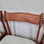 4 Vintage Deense Eetkamerstoelen Jaren 60 Teak Bouclé 60S thumbnail 21