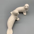 Set Zeehonden Wit Keramiek Vintage 2 Stuks thumbnail 5