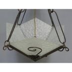 Art Deco Hanglamp Met 4 Gewolkte Glazen Platen thumbnail 12