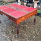 Antiek Dubbelzijdig Schrijftafel, Partner Bureau, Bureau thumbnail 3