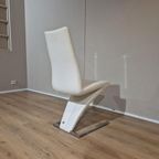 4x Rolf Benz 7800 - Eetkamerstoelen - Nieuwstaat - Zwart-wit thumbnail 4