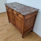 Vintage Frans Dressoir Commode, Ladekast Bakamermeubel Met Marmer Blad thumbnail 7