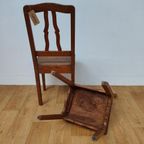 Vintage Houten Bistrostoelen Boeren Stoeltjes Café Stoelen Set Prijs thumbnail 7