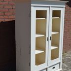 Oud Grenen Kledingkast Wit Geschilderd thumbnail 6