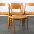 Set Van 4 Mooie Vintage Design Eetkamerstoelen Van Niels Otto Møller Model 75 thumbnail 2