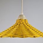 Vintage Riet Rotan Geel Hanglamp Scandinavisch ’60 Boho Lamp thumbnail 9