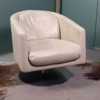 Schitterende Leren Natuzzi Draaifauteuil thumbnail 7